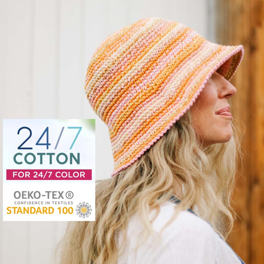 Lion Brand Yarn. 24/7 Cotton Mercerized Lightweight Yarn for Knitting. Crochet. and Crafts. Eggplant. 1 Pack. 185 Yards of Natural Fiber for Breathable Tops. Durable Bags. and Easy-Care Dish Cloths - Image 3