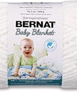 Bernat BABY BLANKET BB White Yarn - 1 Pack of 10.5oz/300g - Polyester - #6 Super Bulky - 220 Yards - Knitting/Crochet