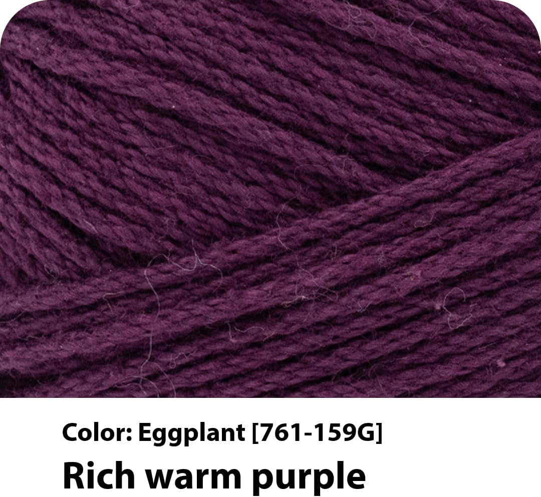 Lion Brand Yarn. 24/7 Cotton Mercerized Lightweight Yarn for Knitting. Crochet. and Crafts. Eggplant. 1 Pack. 185 Yards of Natural Fiber for Breathable Tops. Durable Bags. and Easy-Care Dish Cloths - Image 2