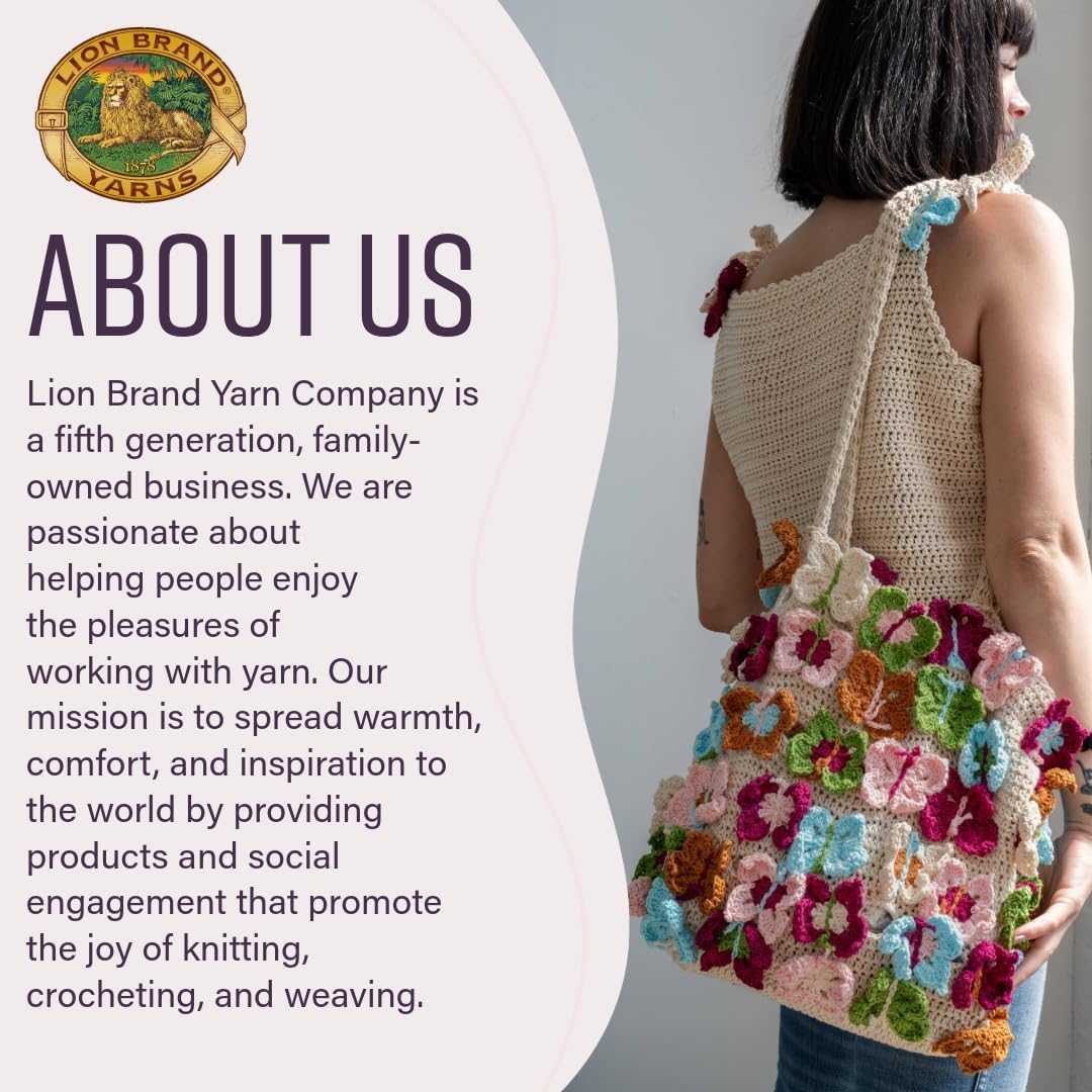 Lion Brand Yarn. 24/7 Cotton Mercerized Lightweight Yarn for Knitting. Crochet. and Crafts. Eggplant. 1 Pack. 185 Yards of Natural Fiber for Breathable Tops. Durable Bags. and Easy-Care Dish Cloths - Image 7