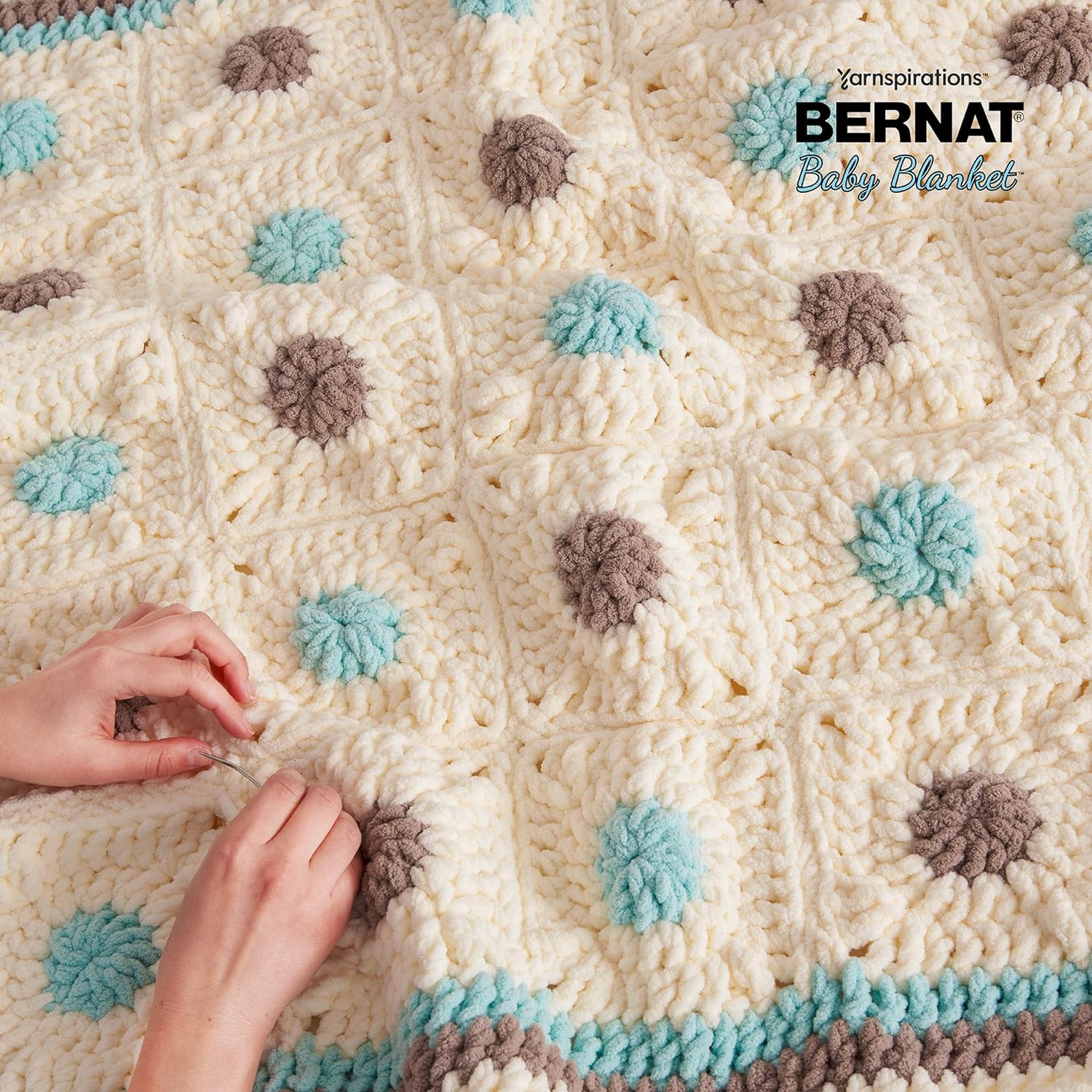 Bernat BABY BLANKET BB White Yarn - 1 Pack of 10.5oz/300g - Polyester - #6 Super Bulky - 220 Yards - Knitting/Crochet - Image 3