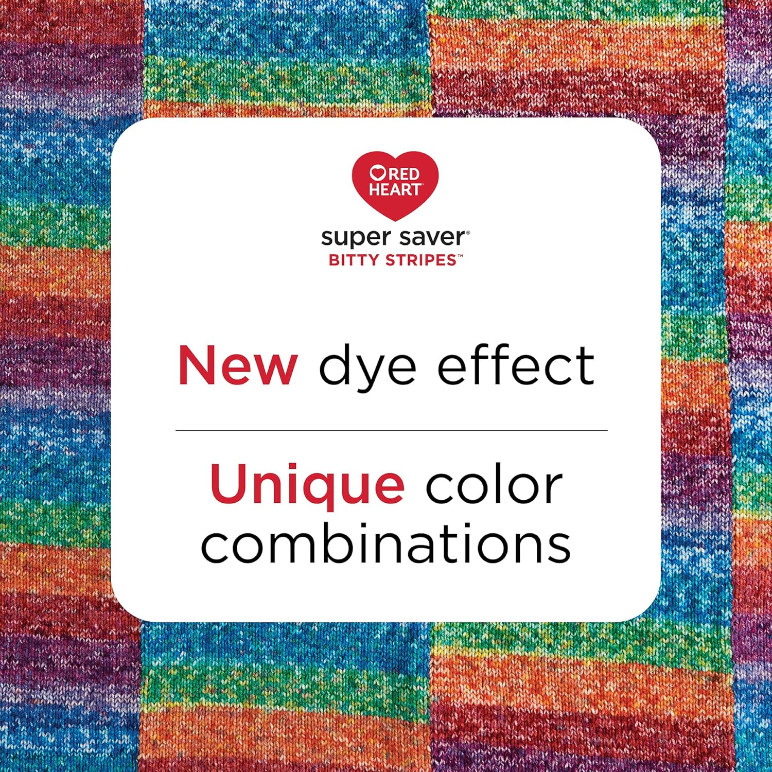 Red Heart Super Saver Bitty Stripes Sunset Beach Yarn - 2 Pack of 10oz/283g - 100% Acrylic - #4 Worsted (Medium) - 515 Yards - Knitting/Crochet - Image 4